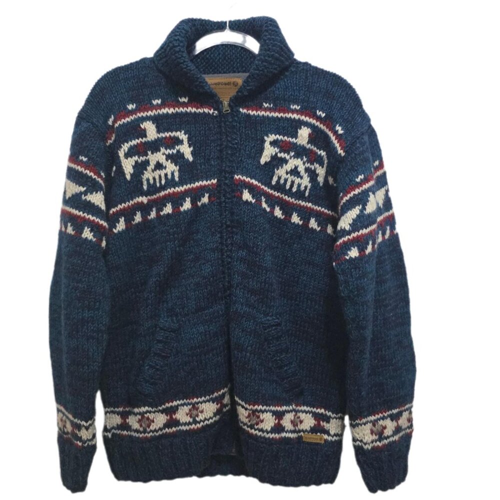 1331 Laundromat Handmade in Nepal 100% Wool Full Zip Lined Sweater Sz.S/M Mens
